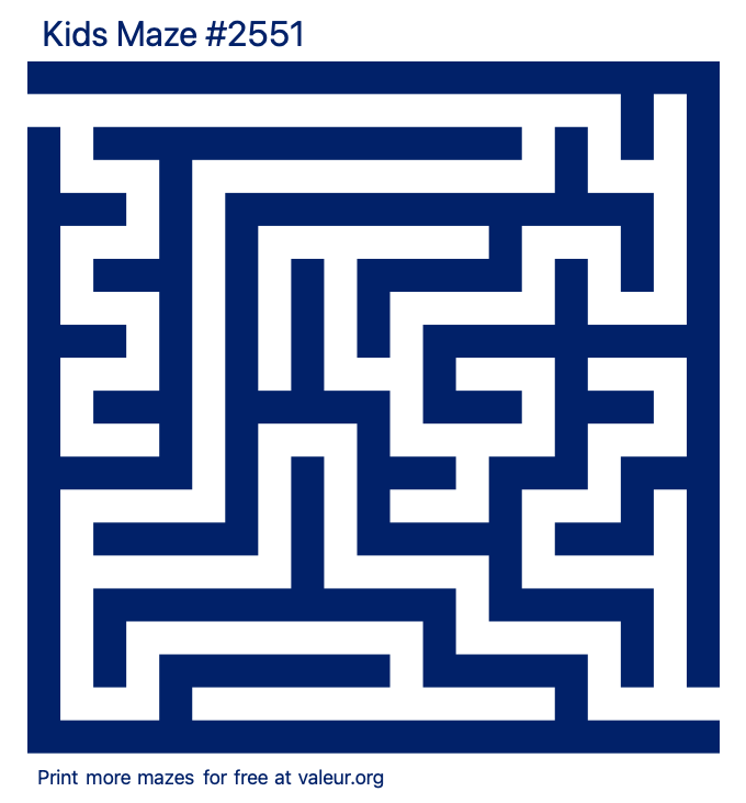 Free Printable Kids Maze number 2551