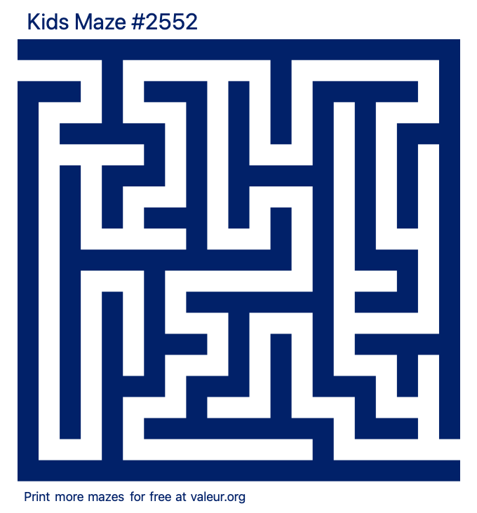 Free Printable Kids Maze number 2552