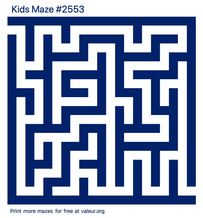 Free Printable Kids Maze number 2553