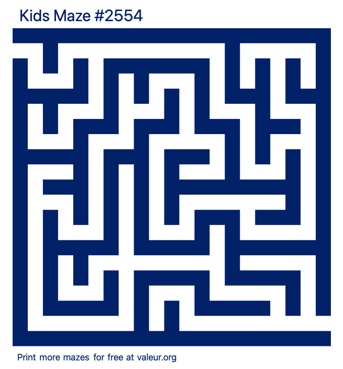 Free Printable Kids Maze number 2554