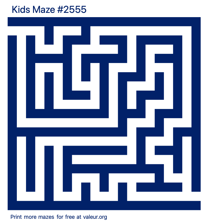 Free Printable Kids Maze number 2555