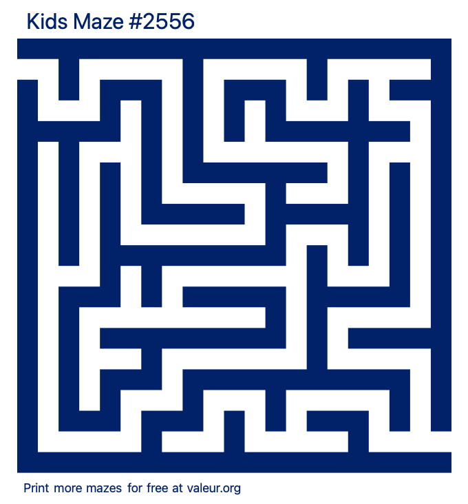 Free Printable Kids Maze number 2556