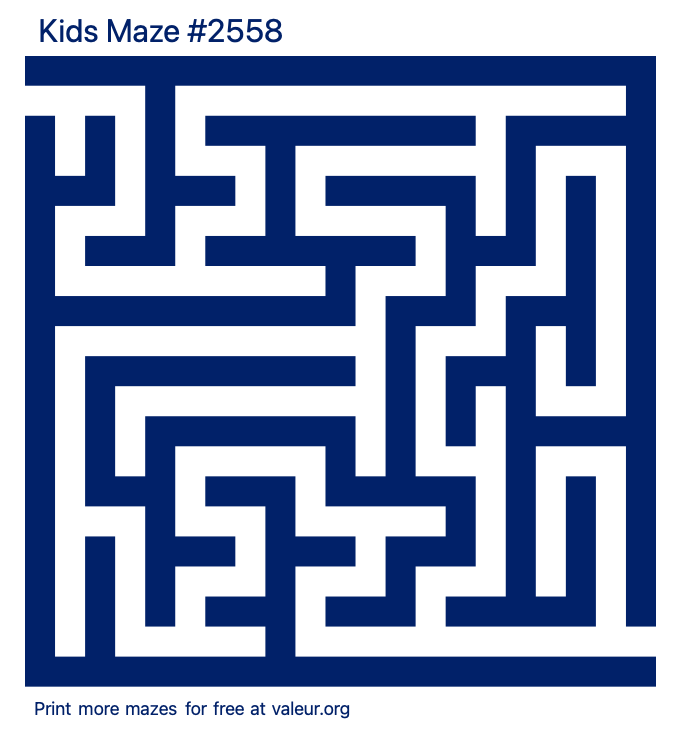 Free Printable Kids Maze number 2558