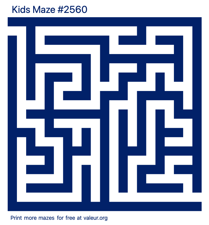 Free Printable Kids Maze number 2560