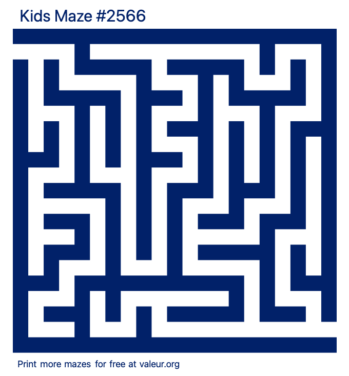 Free Printable Kids Maze number 2566