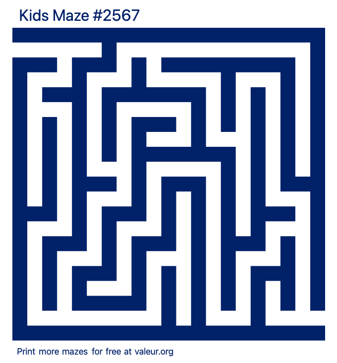 Free Printable Kids Maze number 2567