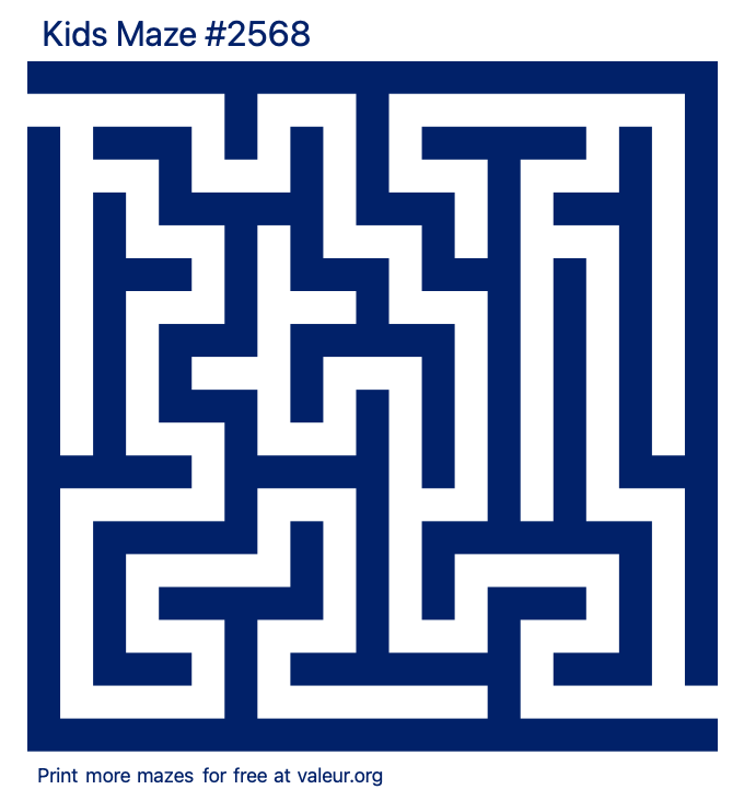 Free Printable Kids Maze number 2568