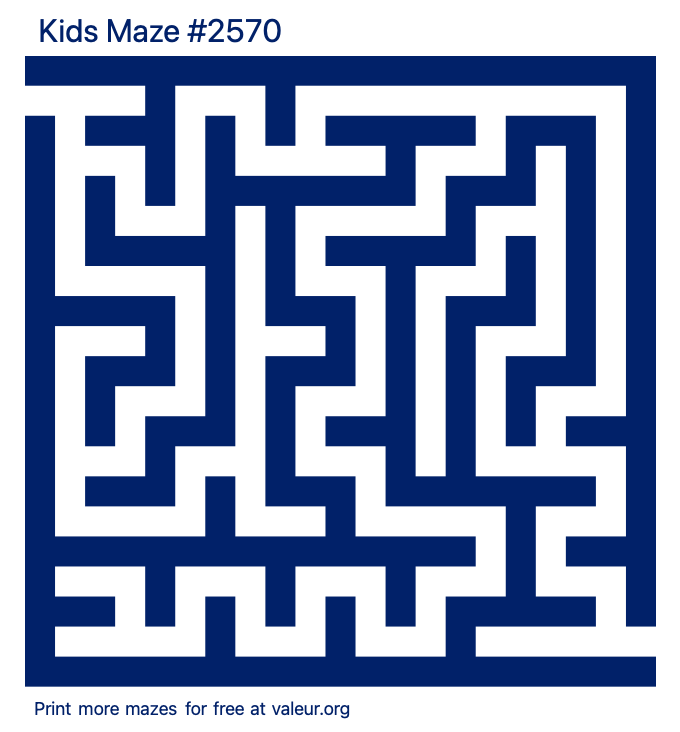 Free Printable Kids Maze number 2570