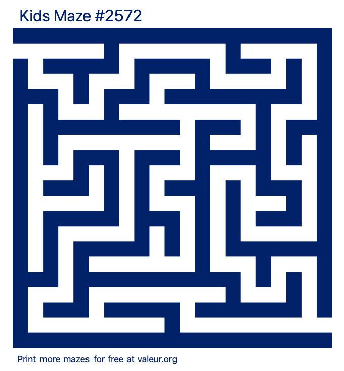 Free Printable Kids Maze number 2572