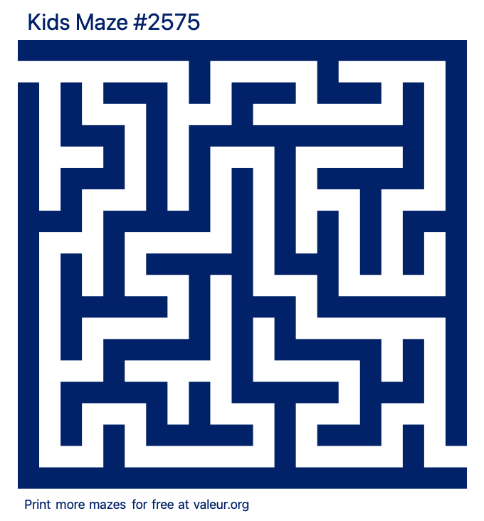 Free Printable Kids Maze number 2575