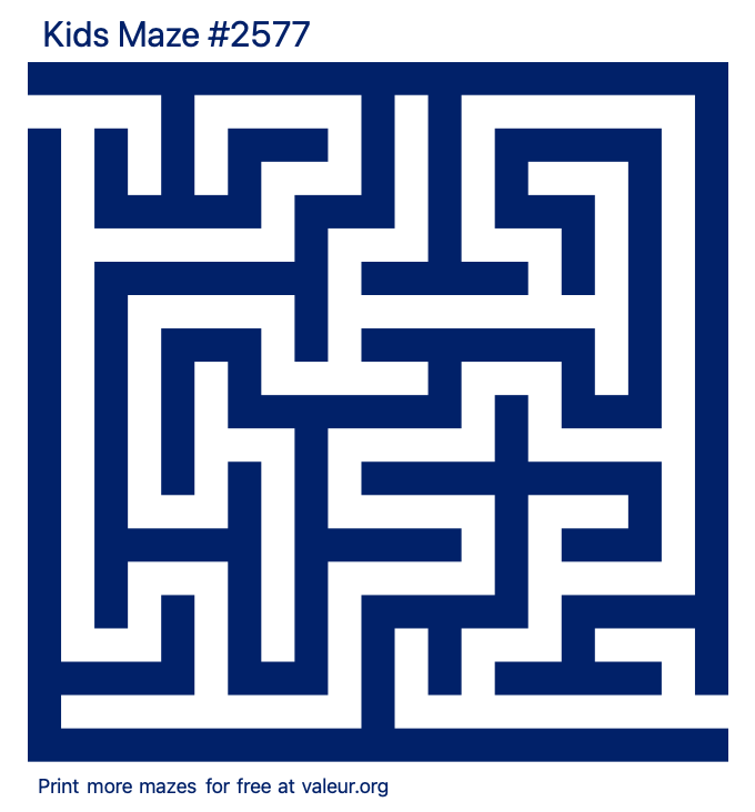 Free Printable Kids Maze number 2577