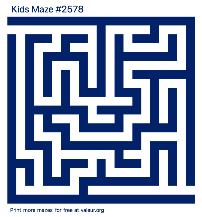 Free Printable Kids Maze number 2578