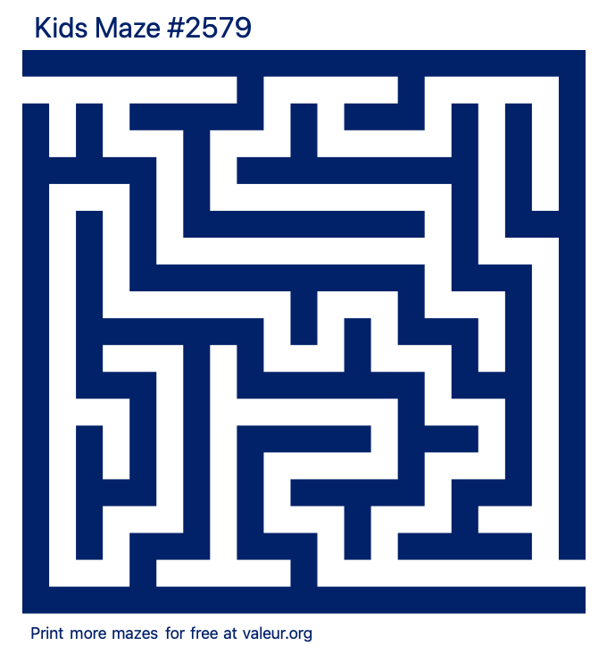 Free Printable Kids Maze number 2579