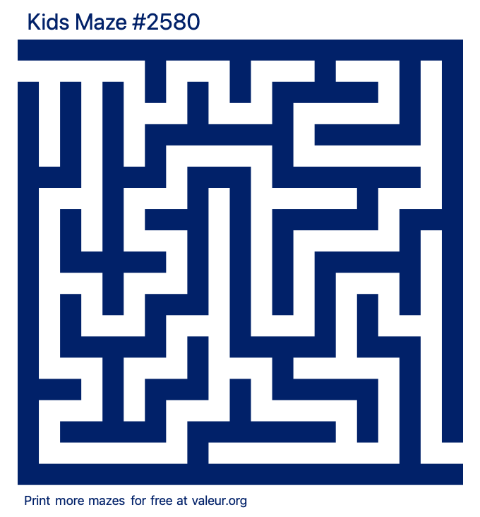 Free Printable Kids Maze number 2580