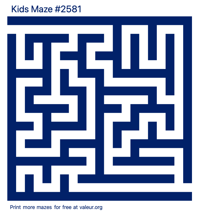 Free Printable Kids Maze number 2581