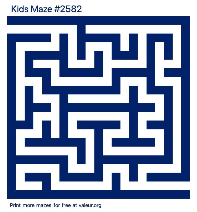 Free Printable Kids Maze number 2582