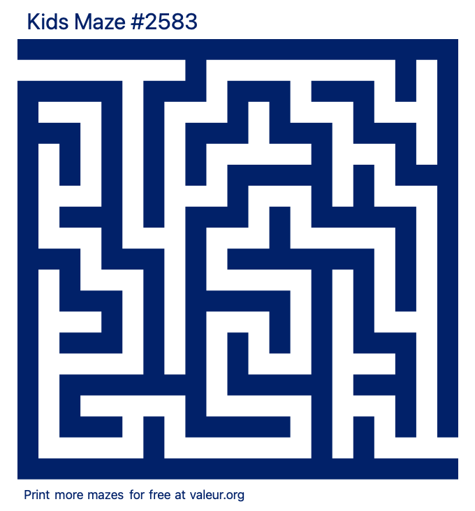 Free Printable Kids Maze number 2583