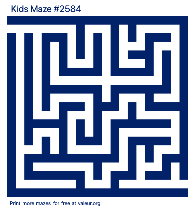 Free Printable Kids Maze number 2584