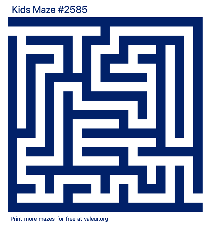 Free Printable Kids Maze number 2585