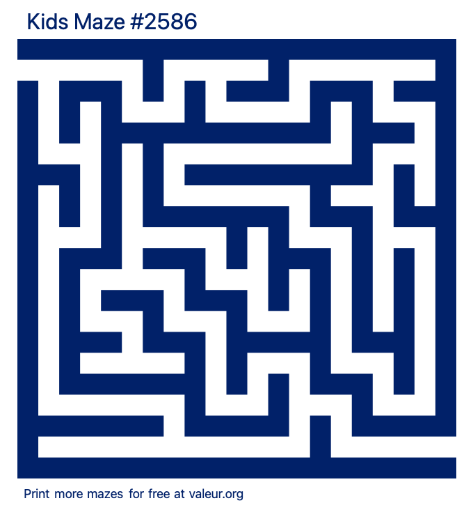 Free Printable Kids Maze number 2586