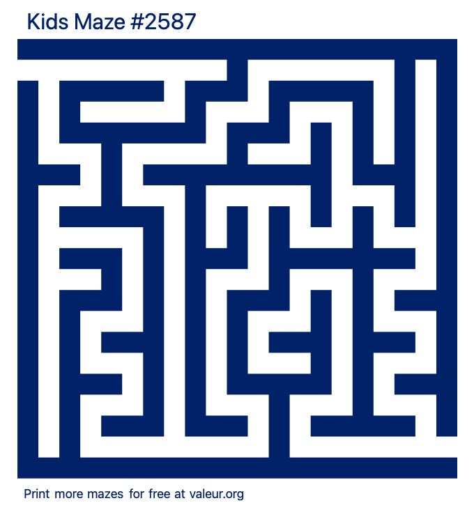 Free Printable Kids Maze number 2587