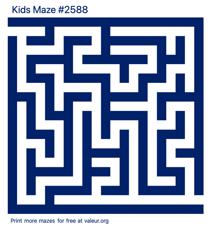 Free Printable Kids Maze number 2588