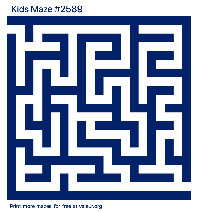 Free Printable Kids Maze number 2589