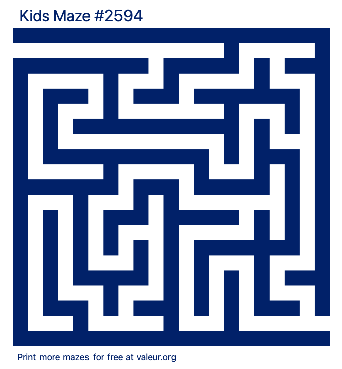 Free Printable Kids Maze number 2594