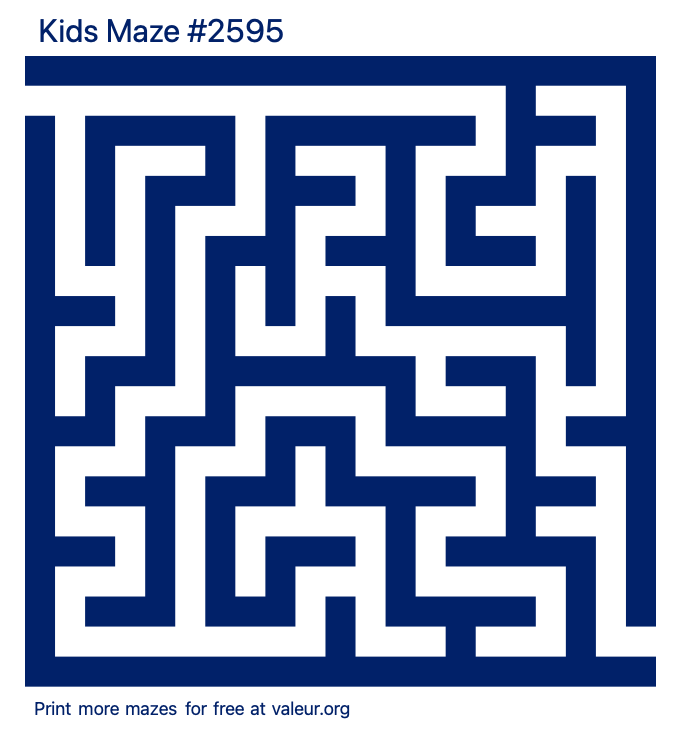 Free Printable Kids Maze number 2595