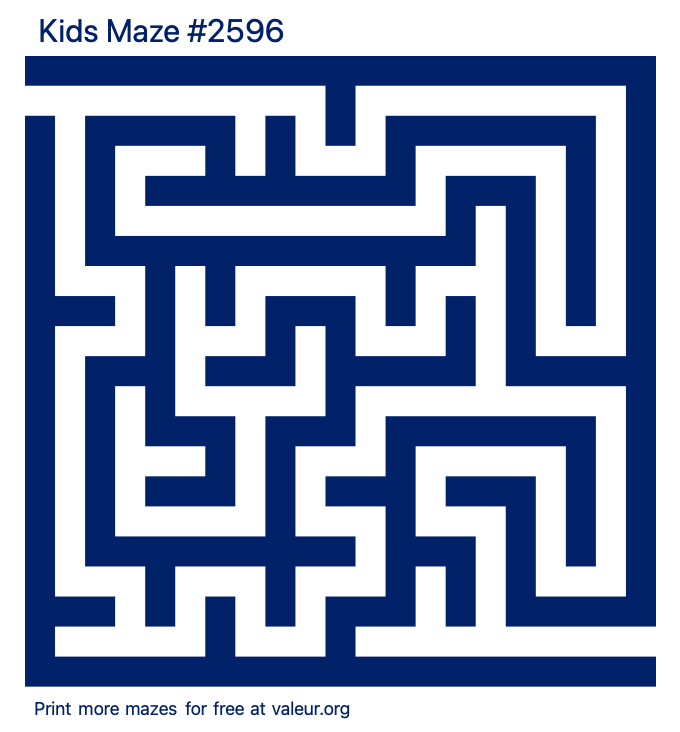 Free Printable Kids Maze number 2596