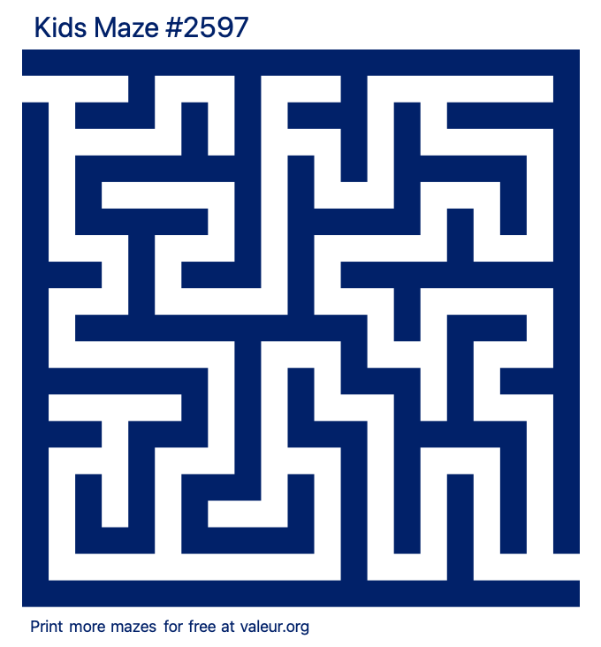 Free Printable Kids Maze number 2597