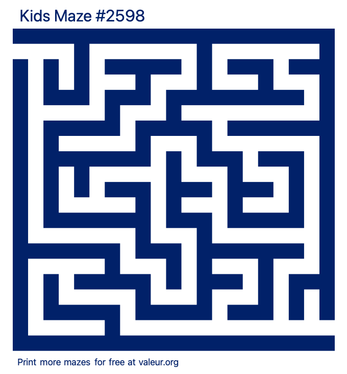 Free Printable Kids Maze number 2598
