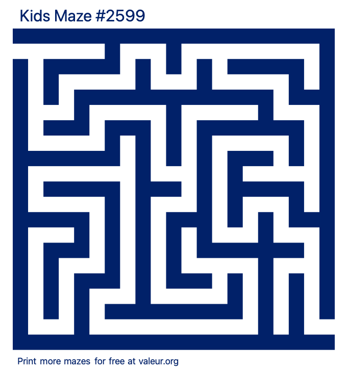 Free Printable Kids Maze number 2599