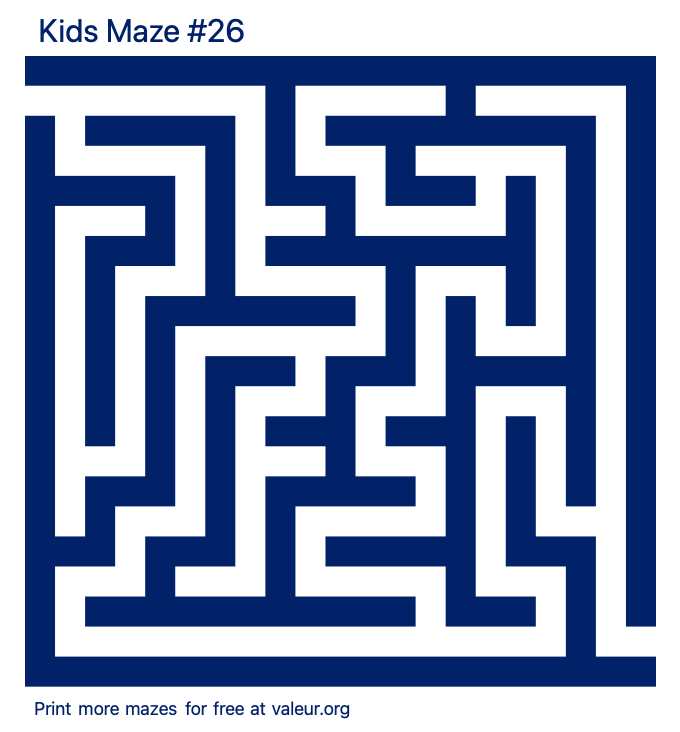 Free Printable Kids Maze number 26