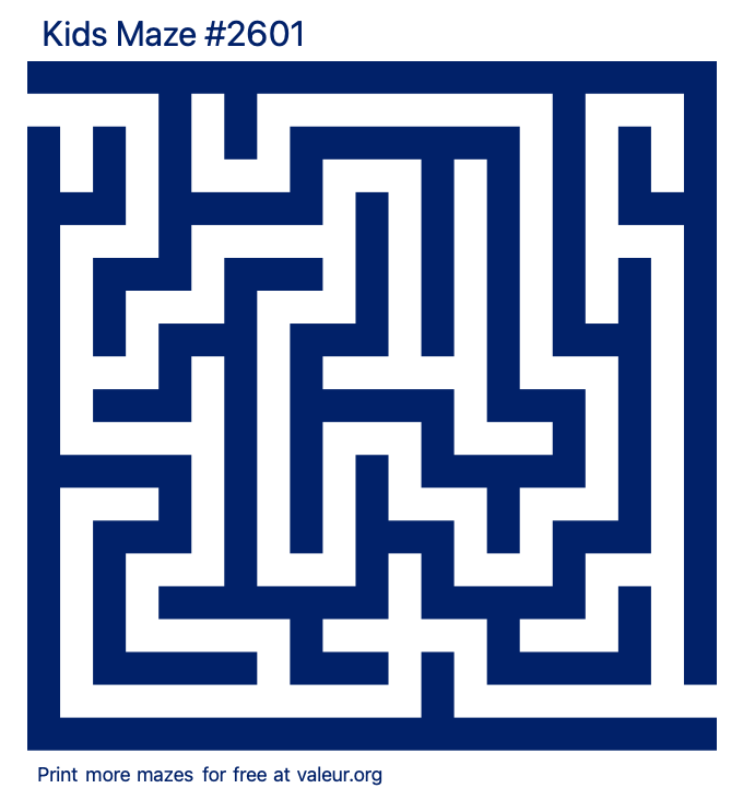 Free Printable Kids Maze number 2601