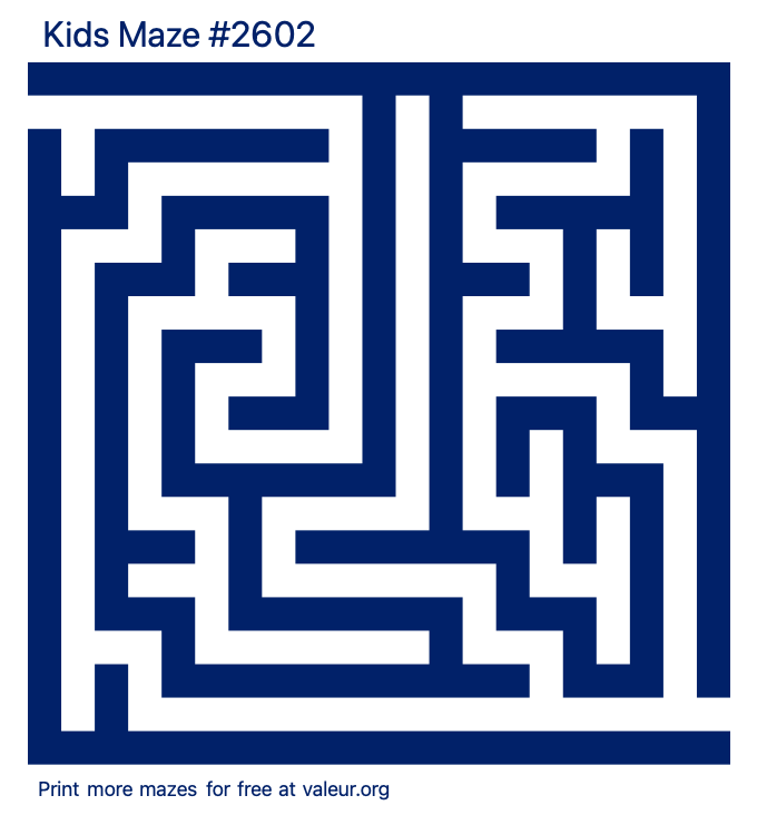 Free Printable Kids Maze number 2602