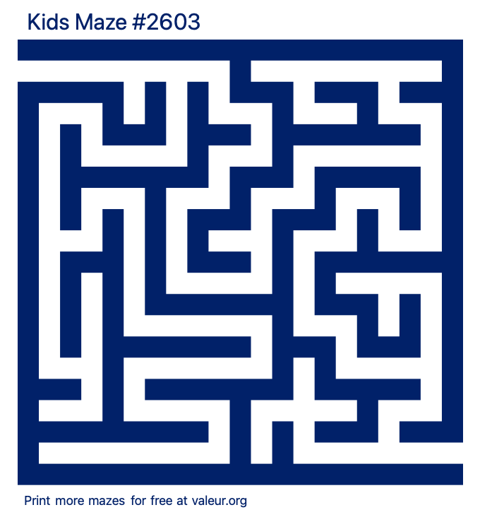 Free Printable Kids Maze number 2603