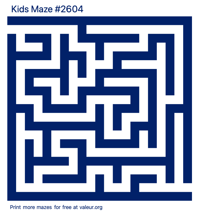 Free Printable Kids Maze number 2604