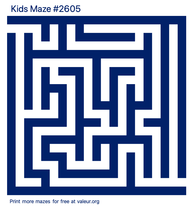 Free Printable Kids Maze number 2605