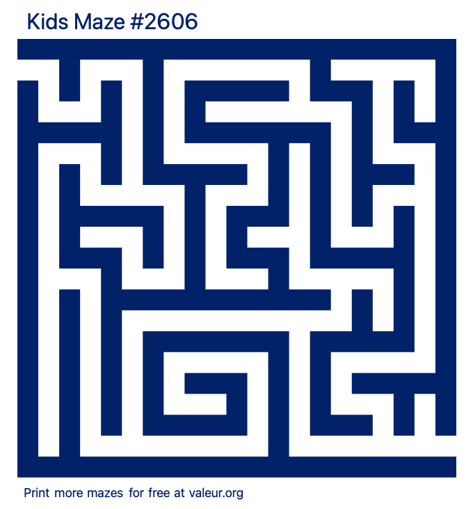 Free Printable Kids Maze number 2606