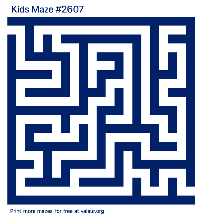 Free Printable Kids Maze number 2607