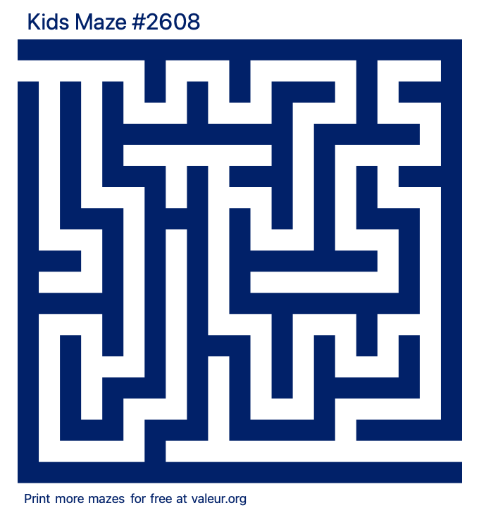 Free Printable Kids Maze number 2608