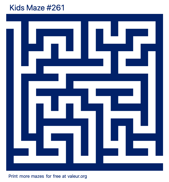 Free Printable Kids Maze number 261