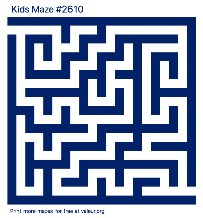 Free Printable Kids Maze number 2610