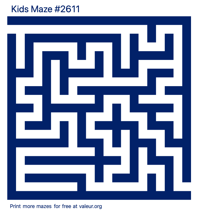 Free Printable Kids Maze number 2611