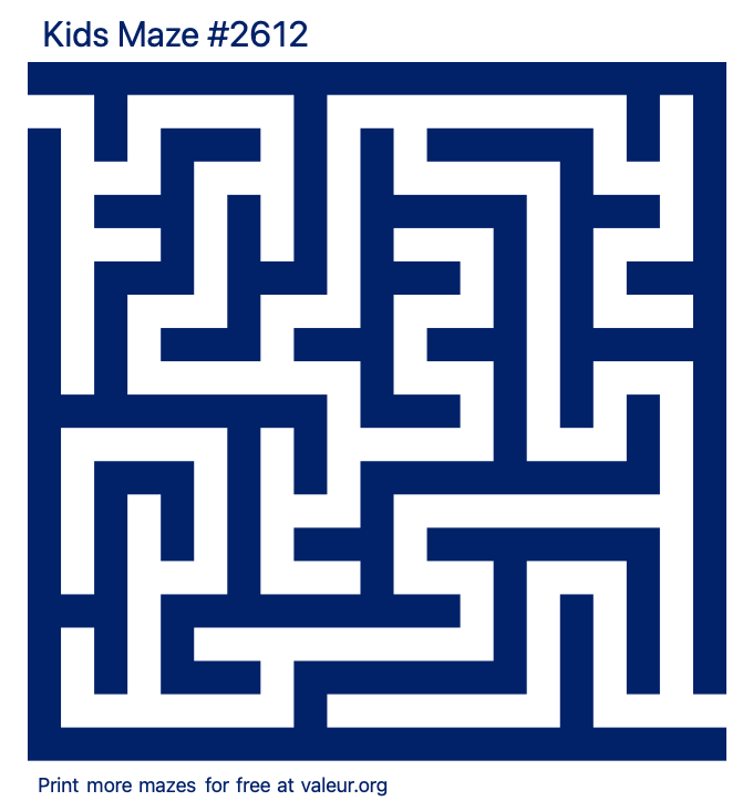 Free Printable Kids Maze number 2612