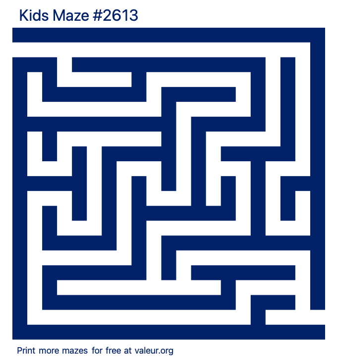Free Printable Kids Maze number 2613