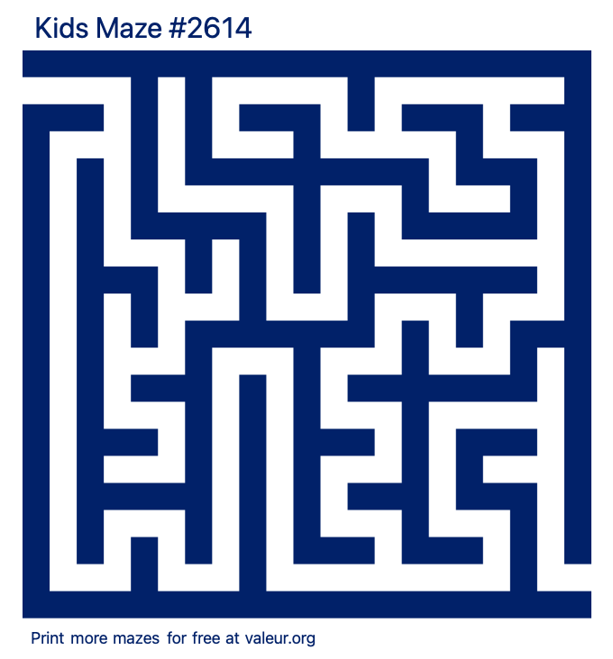 Free Printable Kids Maze number 2614
