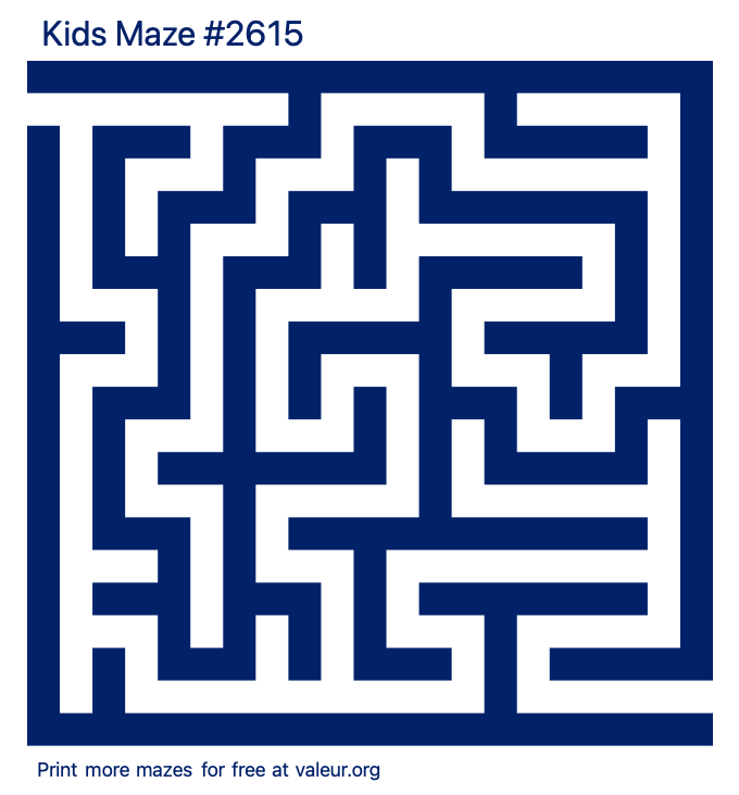 Free Printable Kids Maze number 2615