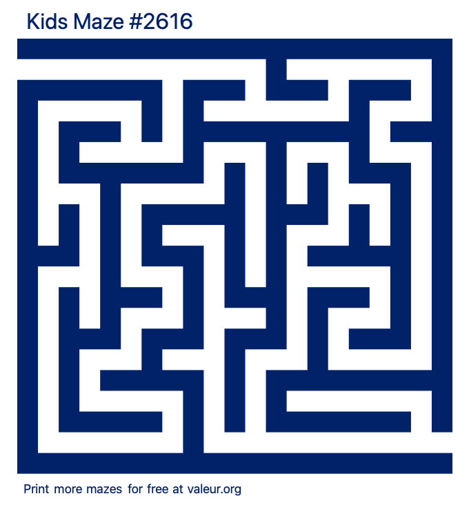 Free Printable Kids Maze number 2616